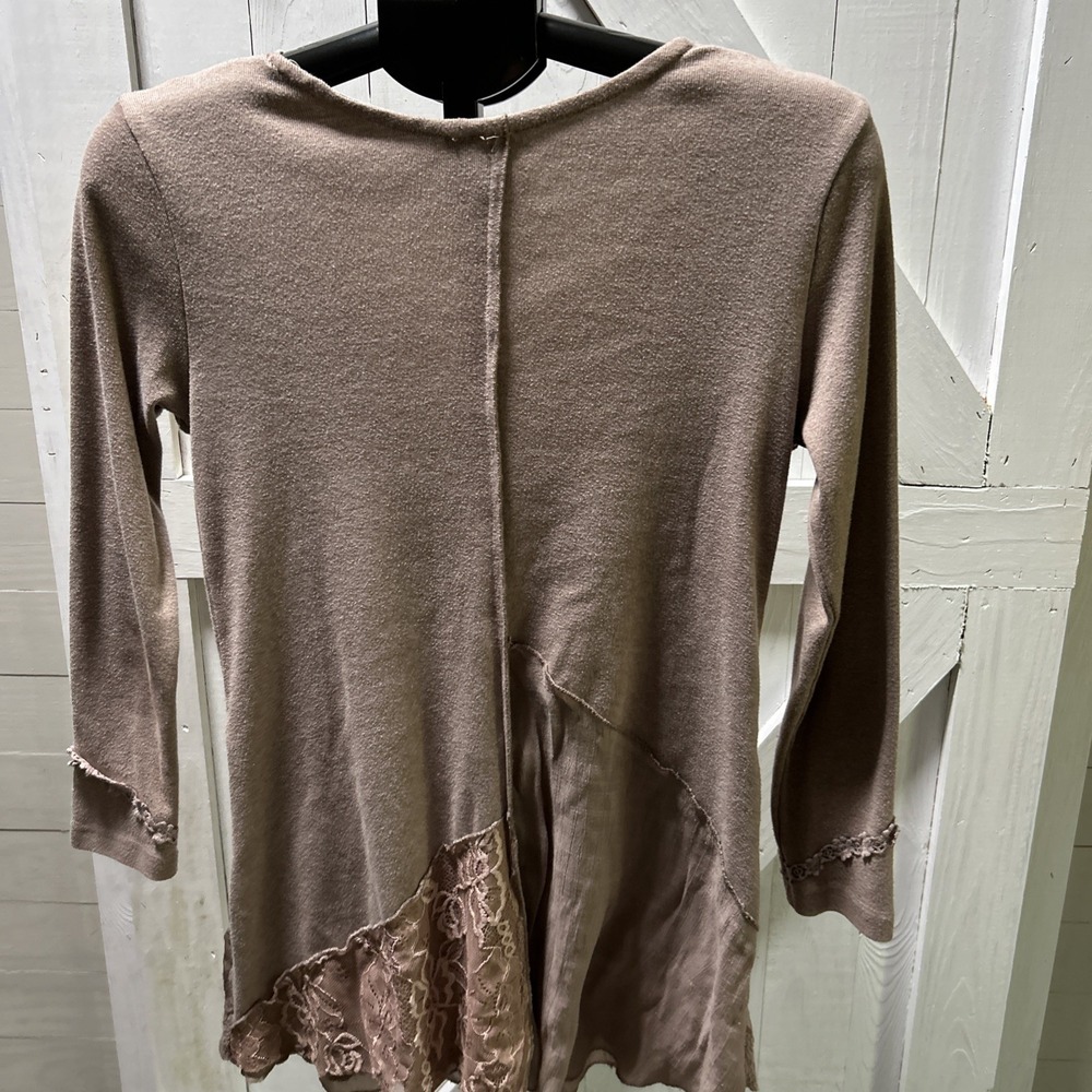 Pretty Angel Womens S Lt. Brown Lace  Layered Ethereal Coquette Tunic/Dress Boho - Picture 4 of 14